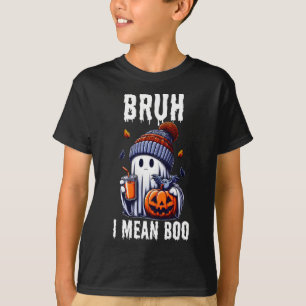 Camiseta Dia de as Bruxas engraçado Cute Ghost Bruh I Quero