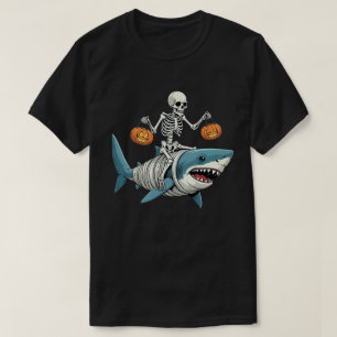 Camiseta Dia de as Bruxas engraçado da múmia do tubarão des