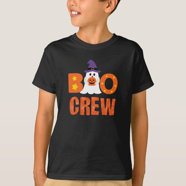 Camiseta Dia de as Bruxas engraçado de Boo Tripulante Festa (Frente)