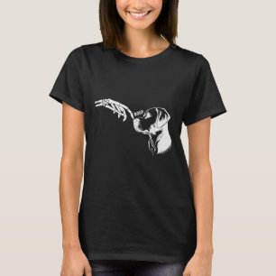 Camiseta Dia de as Bruxas engraçado de Boop de Mão do Cão L