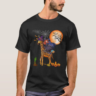 Camiseta Dia de as Bruxas engraçado De Bruxa Andando Girafa