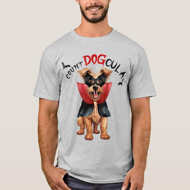 Camiseta Dia de as Bruxas engraçado de Cão Berger Picard Va (Frente)