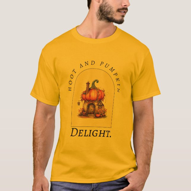 Camiseta Dia de as Bruxas engraçado de deleite de Hoot e de (Frente)