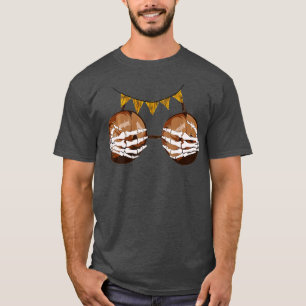 Camiseta Dia de as Bruxas engraçado de Mão de Esqueleto de 