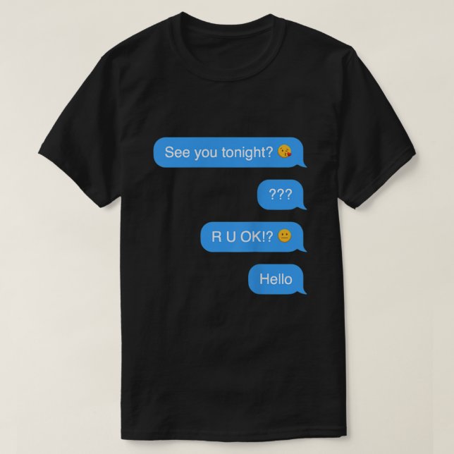 Camiseta Dia de as Bruxas engraçado de Mensagem de Texto Ho (Frente do Design)