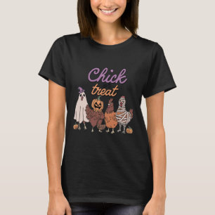 Camiseta Dia de as Bruxas engraçado De pintinho Ou De Trata