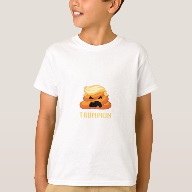 Camiseta Dia de as Bruxas engraçado de Poop Trumpkin (Frente)