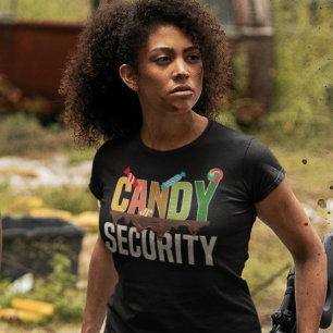 Camiseta Dia de as Bruxas engraçado de Segurança Candy Love