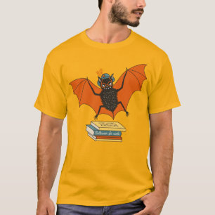Camiseta Dia de as Bruxas engraçado do Bat Book Lover