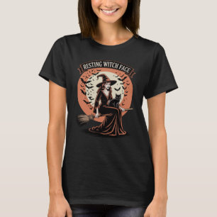 Camiseta Dia de as Bruxas engraçado do Rosto da Bruxa em De