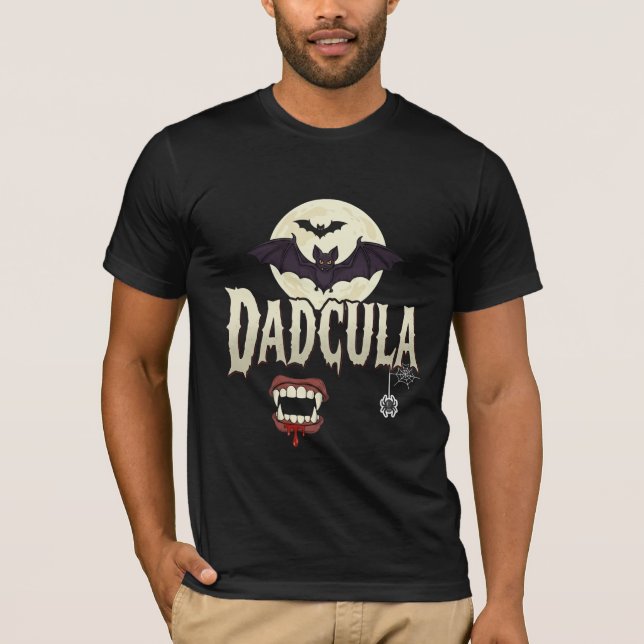Camiseta Dia de as Bruxas engraçado Dracula Pai T-Shirt (Frente)