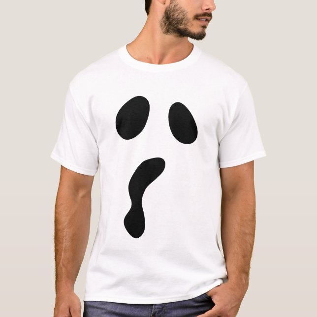 Camiseta Dia de as Bruxas engraçado encara fantasma assusta (Frente)