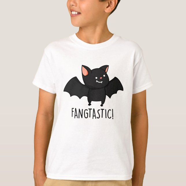 Camiseta Dia de as Bruxas engraçado Fangtástico (Frente)