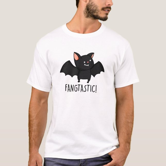 Camiseta Dia de as Bruxas engraçado Fangtástico (Frente)