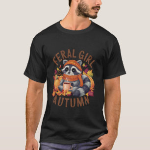 Camiseta Dia de as Bruxas engraçado Feral Girl Autumn Cute