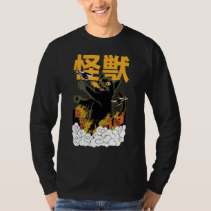 Camiseta Dia de as Bruxas engraçado - Gato Monstro do Kaiju