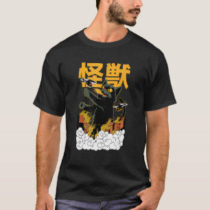 Camiseta Dia de as Bruxas engraçado - Gato Monstro do Kaiju