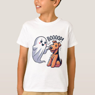 Camiseta Dia de as Bruxas engraçado Ghost Airedale Terrier 