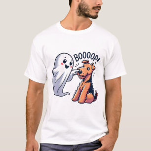 Camiseta Dia de as Bruxas engraçado Ghost Airedale Terrier