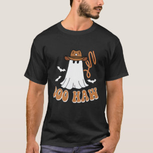 Camiseta Dia de as Bruxas engraçado Ghost Boo Haw da Cowboy