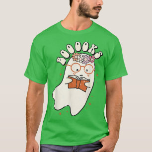 Camiseta Dia de as Bruxas engraçado Ghost Book em Cute Leit