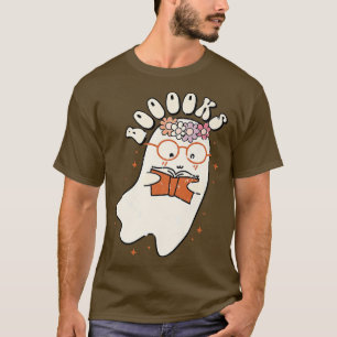 Camiseta Dia de as Bruxas engraçado Ghost Book em Cute Leit