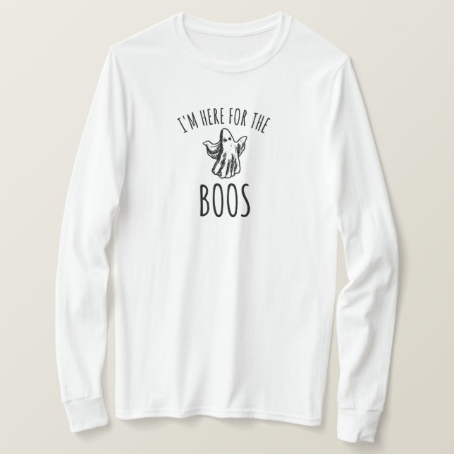 Camiseta Dia de as Bruxas engraçado Ghost Boos Pun (Frente do Design)