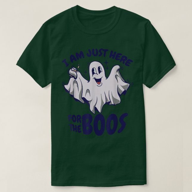 Camiseta Dia de as Bruxas engraçado Ghost diz que estou aqu (Frente do Design)