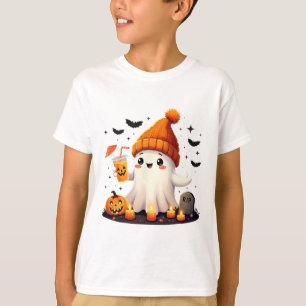 Camiseta Dia de as Bruxas engraçado Ghost Ghost Gice Coffee