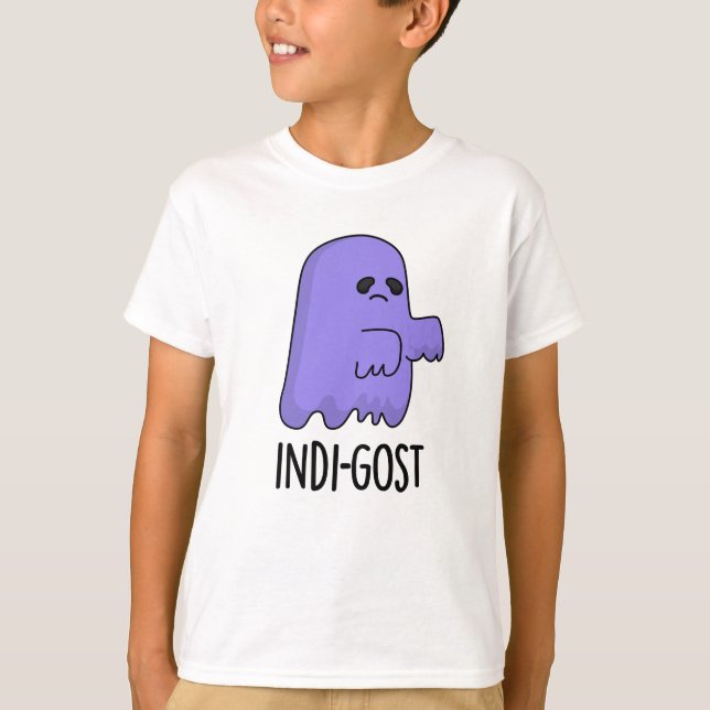 Camiseta Dia de as Bruxas engraçado Indi-gost Indigo Ghost  (Frente)