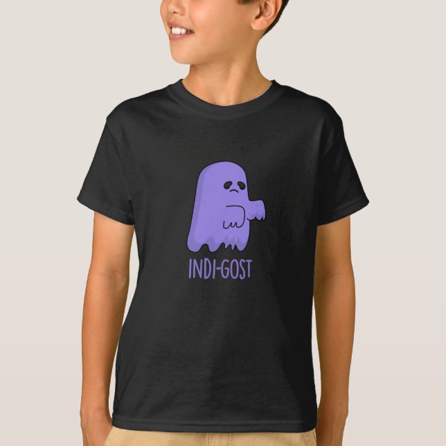 Camiseta Dia de as Bruxas engraçado Indi-gost Indigo Ghost  (Frente)