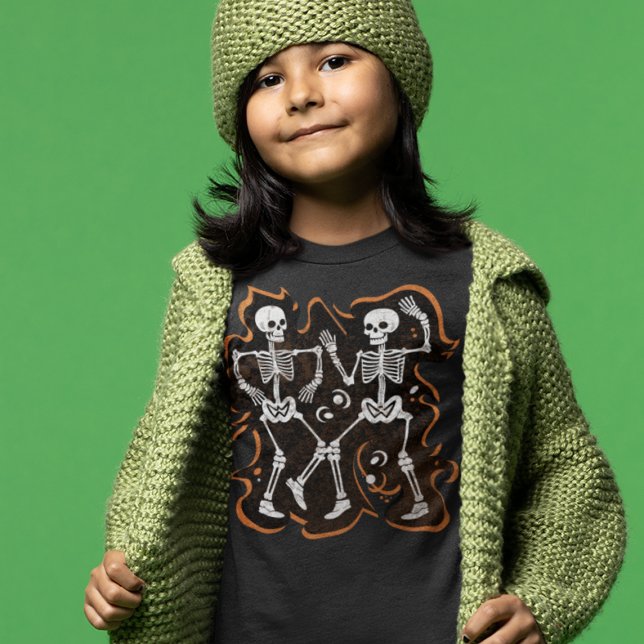 Camiseta Dia de as Bruxas engraçado Kids Dancing Skeleton (Criador carregado)