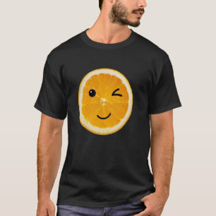 Camiseta Dia de as Bruxas engraçado Laranja Fatia Fruta Fác