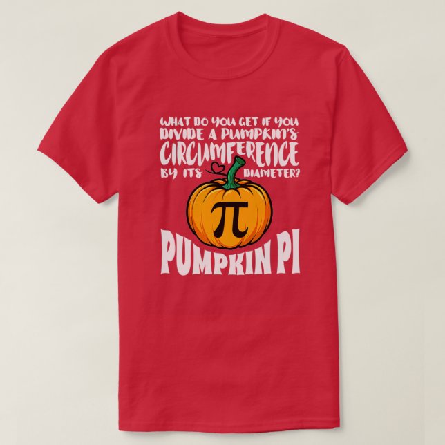 Camiseta Dia de as Bruxas engraçado Math Pumpkin Pi (Frente do Design)
