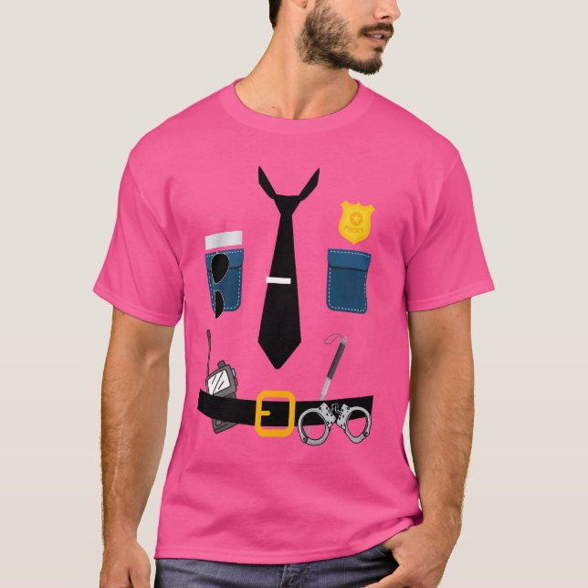 Camiseta Dia de as Bruxas engraçado Oficial Uniforme de Pol (Frente)