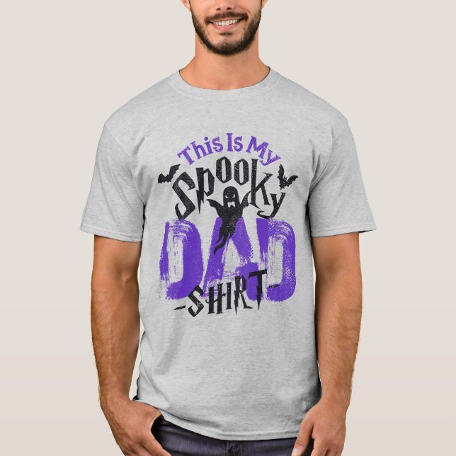 Camiseta Dia de as Bruxas engraçado 🎃 Pai Teto Boo Assusta (Frente)