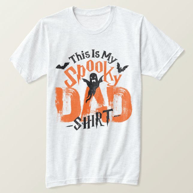 Camiseta Dia de as Bruxas engraçado 🎃 Pai Teto Boo Assusta (Frente do Design)