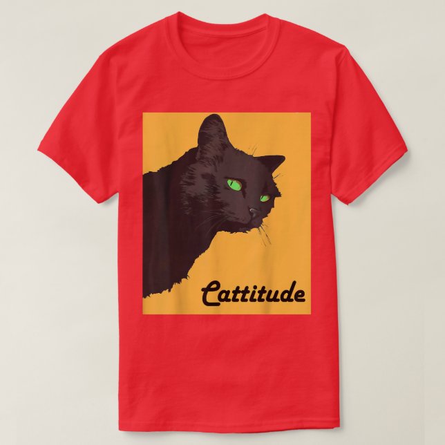 Camiseta Dia de as Bruxas engraçado Preto Gato Cattitude As (Frente do Design)