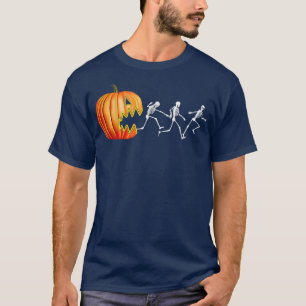 Camiseta Dia de as Bruxas engraçado Pumpkin Skeletons Jack