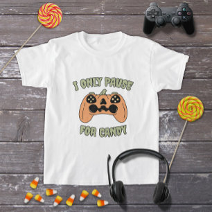 Camiseta Dia de as Bruxas engraçado Pumpkin Video Game Cont