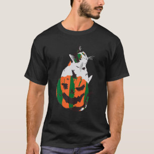 Camiseta Dia de as Bruxas engraçado Raça Gatos Eager Pumpki