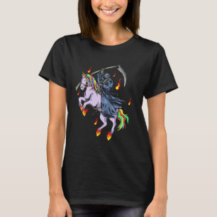 Camiseta Dia de as Bruxas engraçado Reaper dirige Unicorn