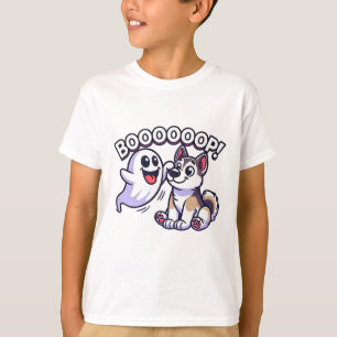 Camiseta Dia de as Bruxas engraçado Rouco Fantasma Cachorro