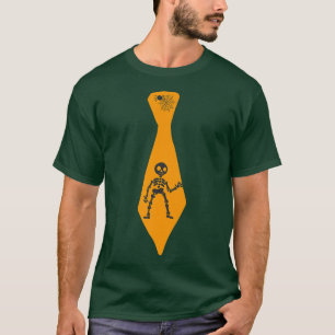 Camiseta Dia de as Bruxas engraçado Skeleton Spider Tie T C