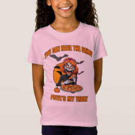 Camiseta Dia de as Bruxas engraçado Skeleton V2, Pizza Love