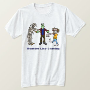 Camiseta Dia de as Bruxas engraçado T-Shirt Monster Line Da