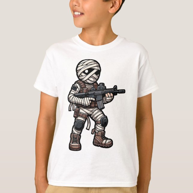Camiseta Dia de as Bruxas engraçado Tático Exército Humano  (Frente)