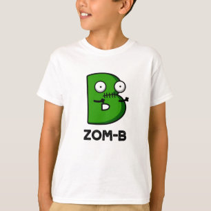 Camiseta Dia de as Bruxas engraçado Zombie-b, alfabeto B