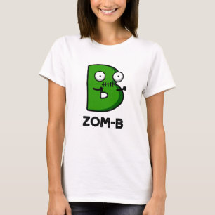 Camiseta Dia de as Bruxas engraçado Zombie-b, alfabeto B