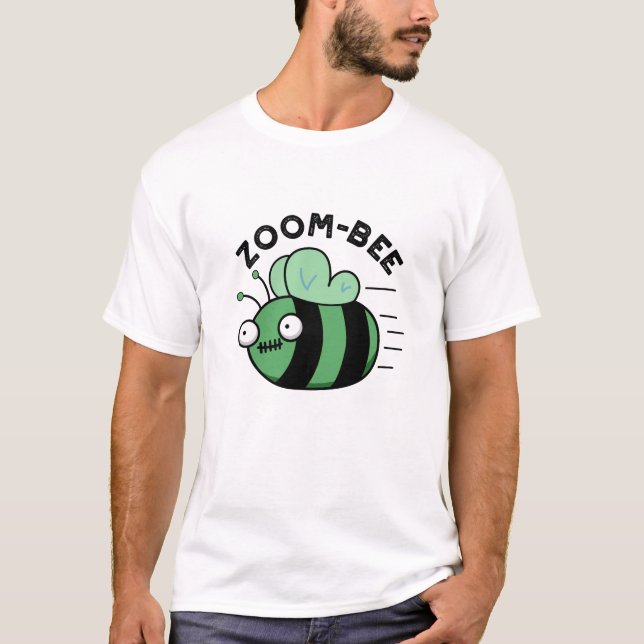 Camiseta Dia de as Bruxas engraçado Zombie Bee Pun (Frente)